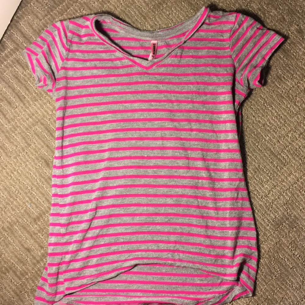 Pink and grey striped shirt